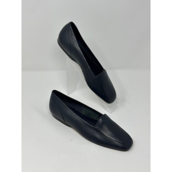 PARTNERS Dark Blue Leather Slip On Loafer Flats Shoes Women's Size 6 - Picture 5 of 10